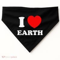 I Love Heart Earth World Earth Day USA-Made Doggie Bandana thumb 0