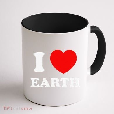 I Love Heart Earth World Earth Day Coffee Mug back