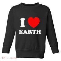 I Love Heart Earth World Earth Day Toddler Sweatshirt thumb 0