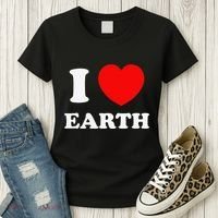 I Love Heart Earth World Earth Day Women's T-Shirt thumb 3
