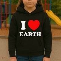 I Love Heart Earth World Earth Day Kids Hoodie thumb 3
