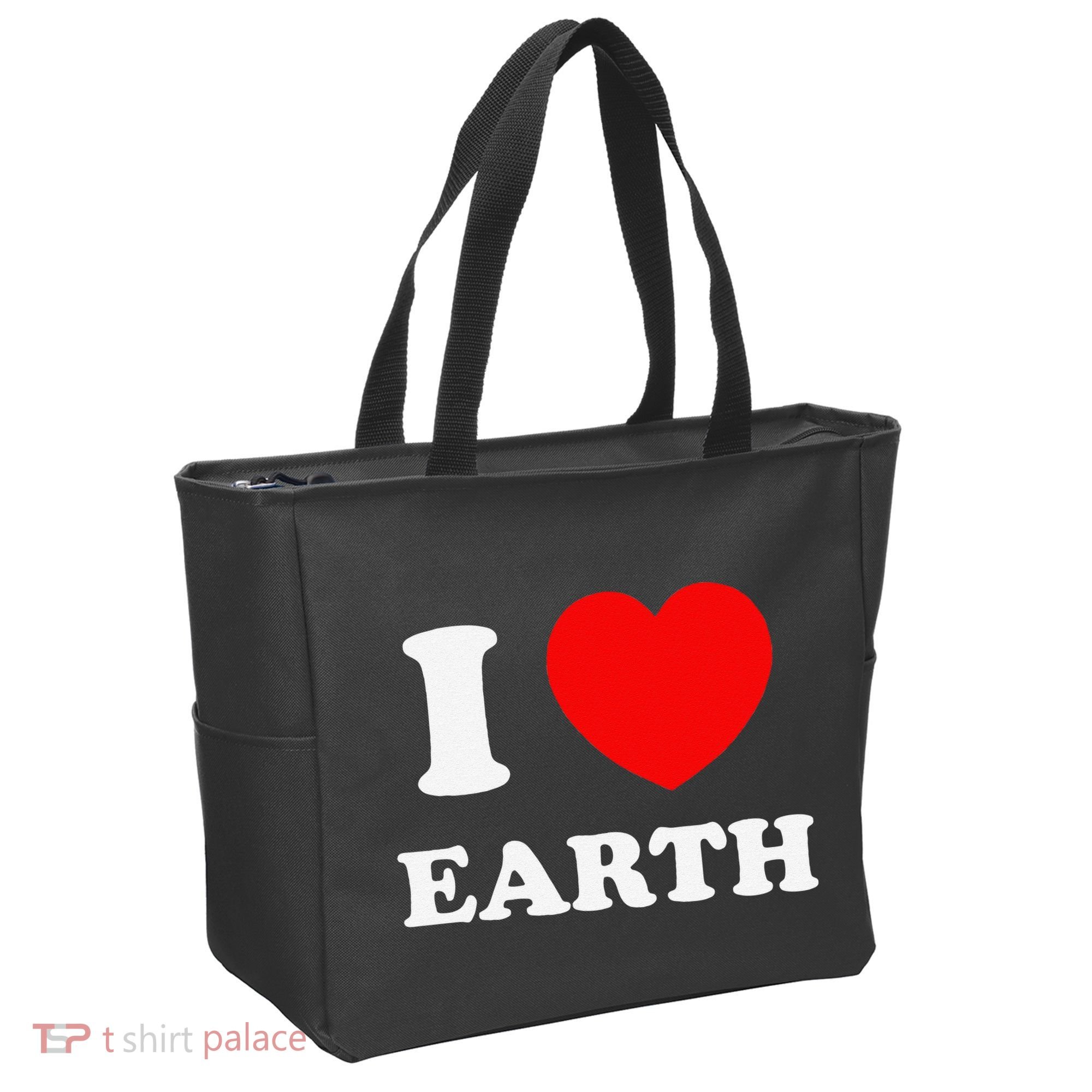 I Love Heart Earth World Earth Day Tote Bag