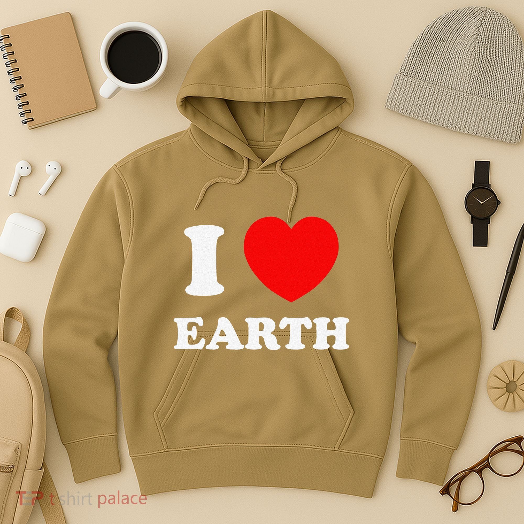 I Love Heart Earth World Earth Day Hoodie