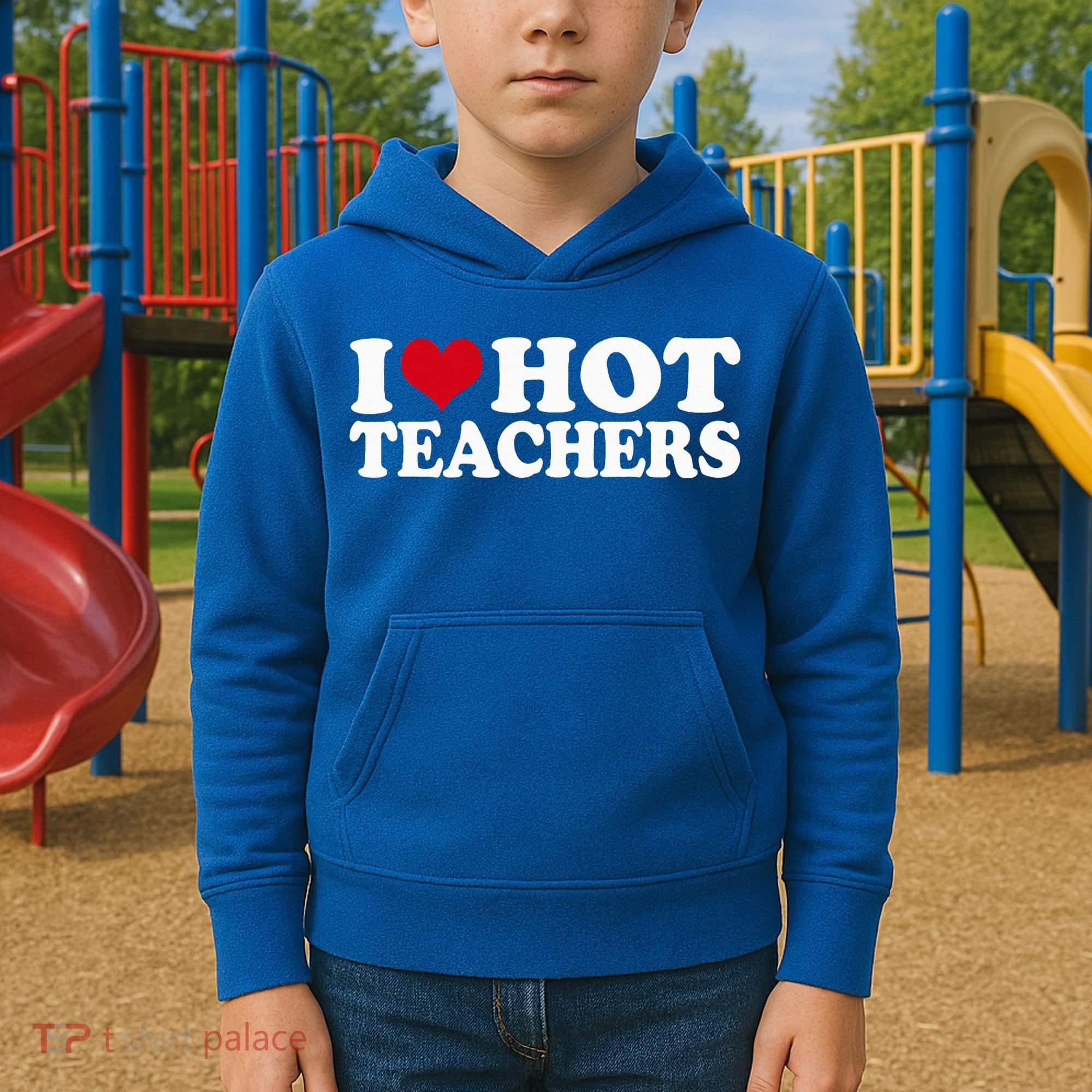 I Love Hot Teachers Kids Hoodie