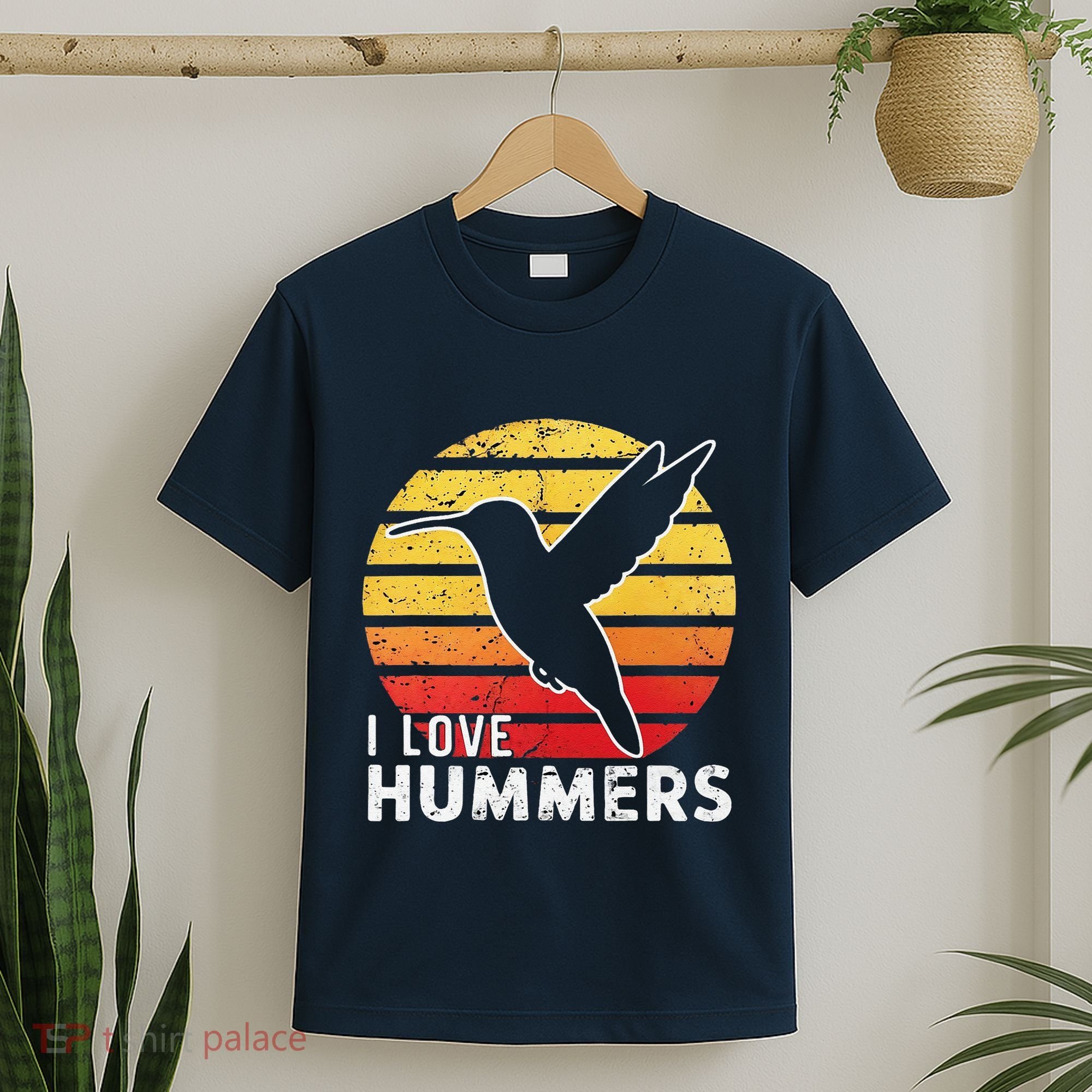I Love Hummers Bird Vintage Sunset Colibri T-Shirt