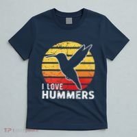 I Love Hummers Bird Vintage Sunset Colibri T-Shirt thumb 5