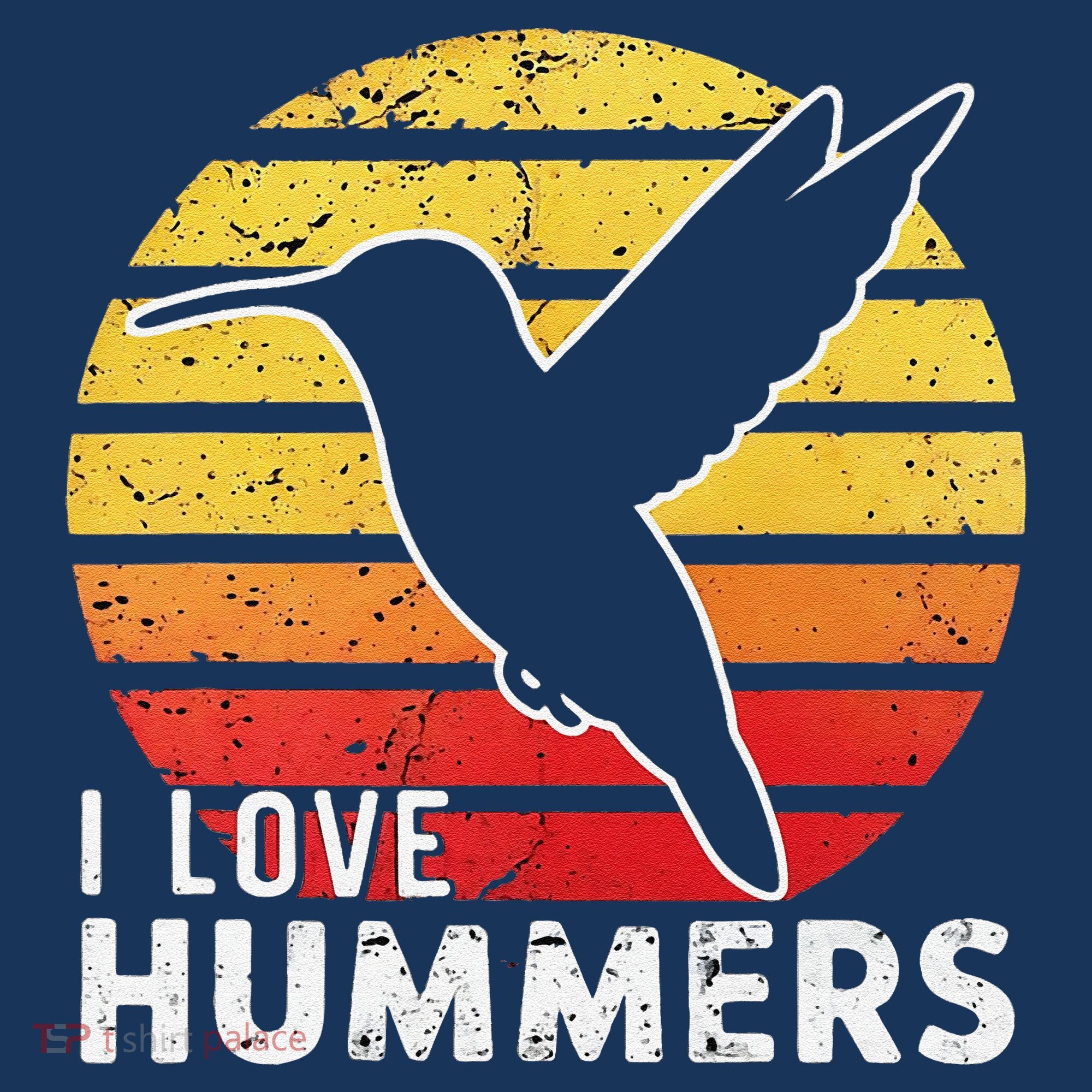 I Love Hummers Bird Vintage Sunset Colibri T-Shirt