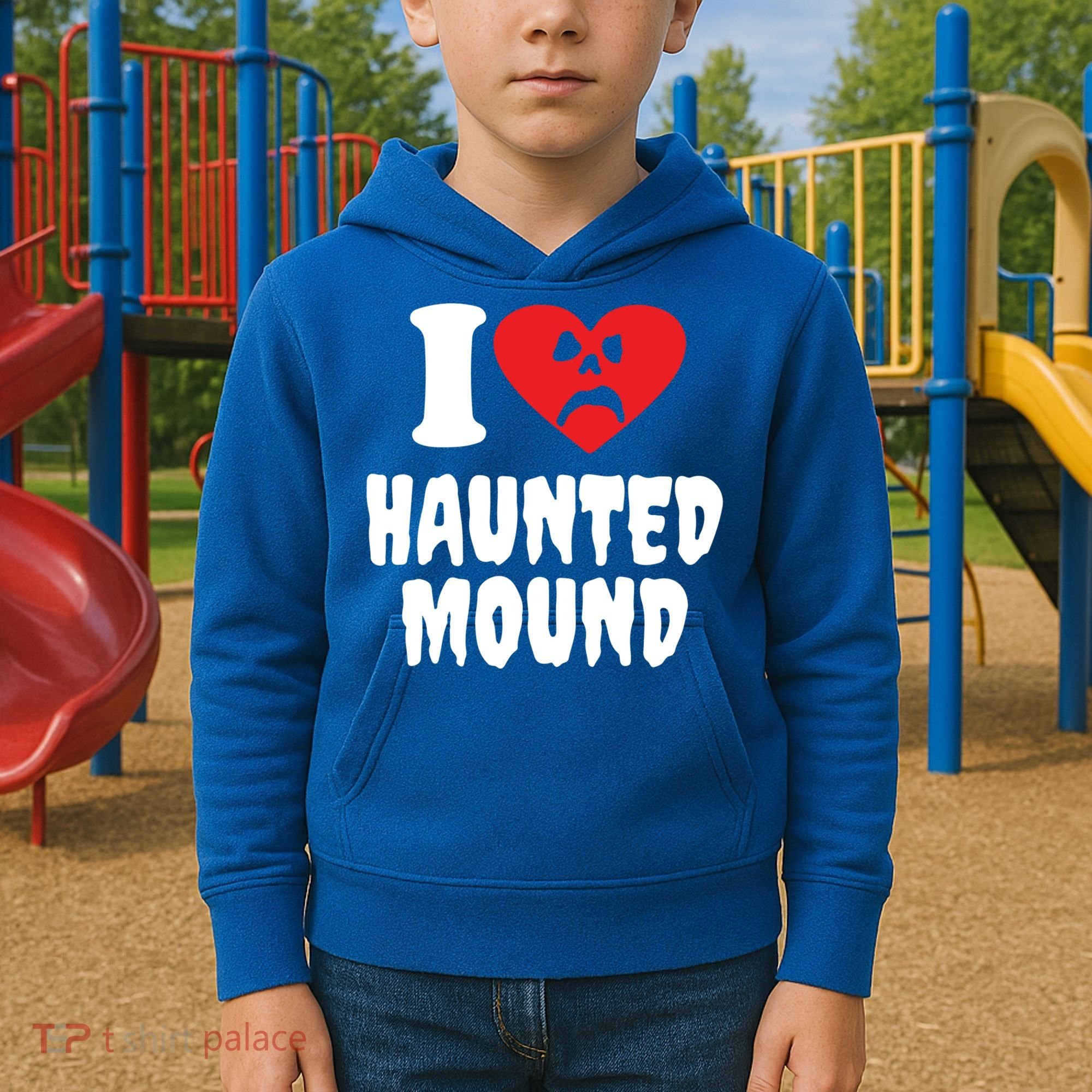 I Love Haunted Mound Cute Gift Kids Hoodie