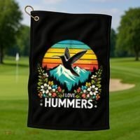 I Love Hummers Colibri Hummingbird Golf Towel thumb 1