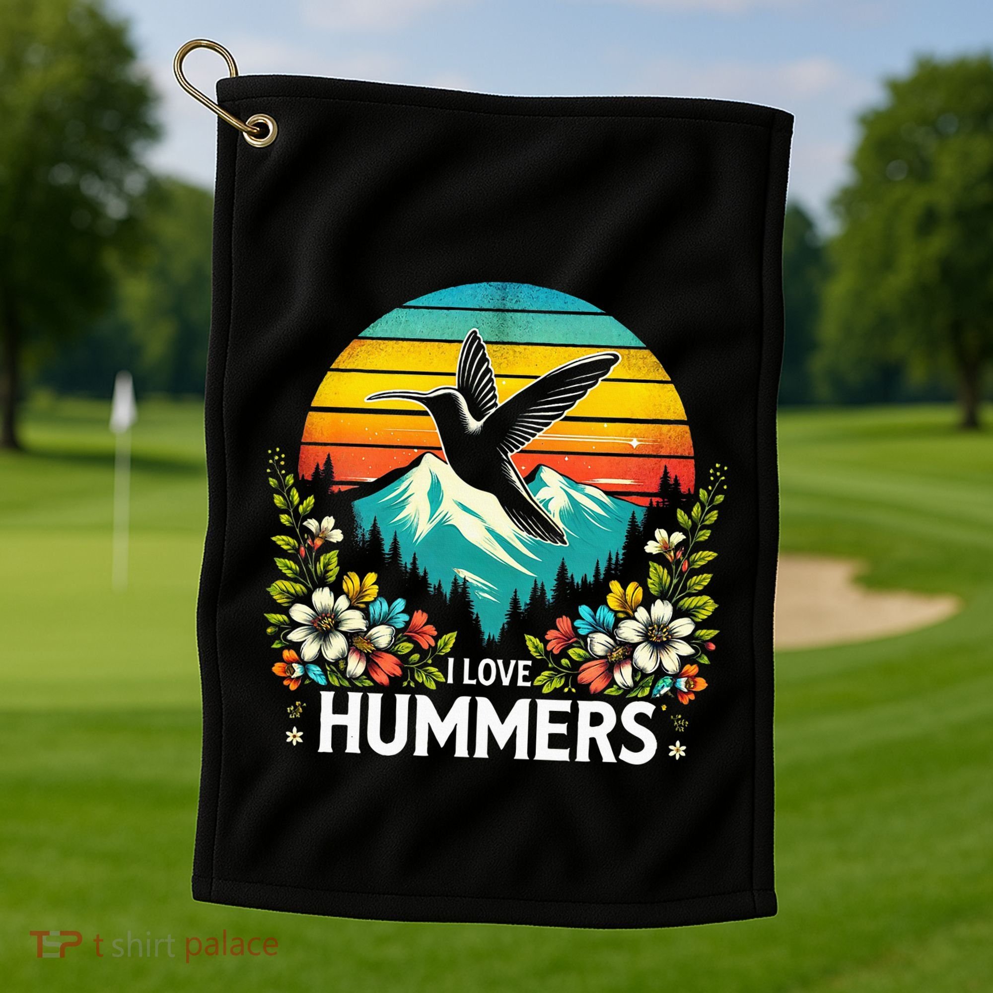 I Love Hummers Colibri Hummingbird Golf Towel