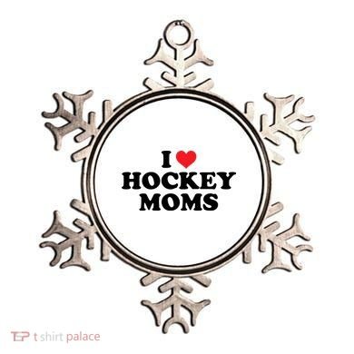 I Love Hockey Moms Funny Design Gift Ornament