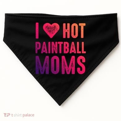 I Love Hot Paintball Moms Gift USA-Made Doggie Bandana