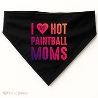 I Love Hot Paintball Moms Gift USA-Made Doggie Bandana thumb 0