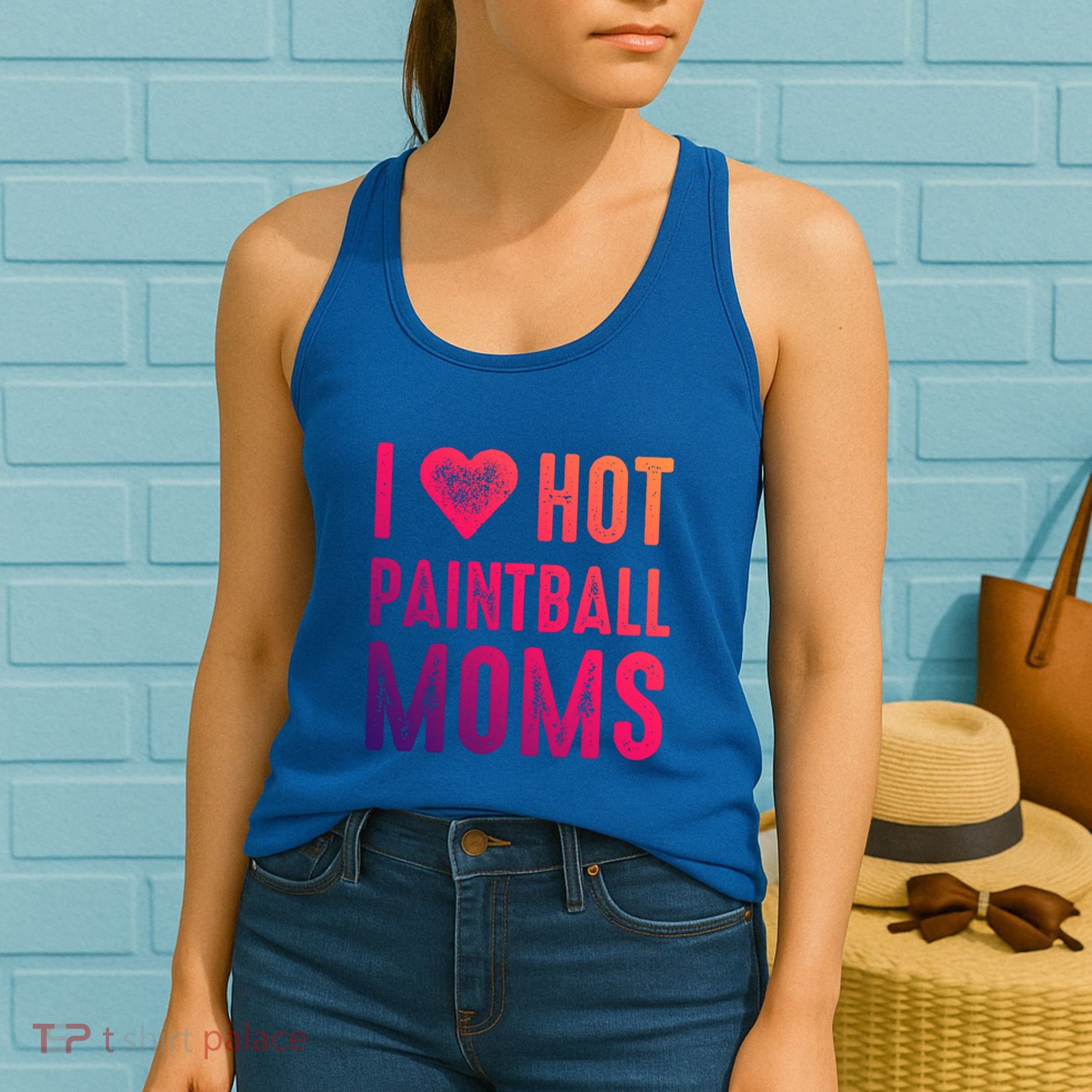 I Love Hot Paintball Moms Gift Women's Tank Top