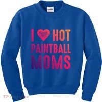 I Love Hot Paintball Moms Gift Kids Sweatshirt thumb 0