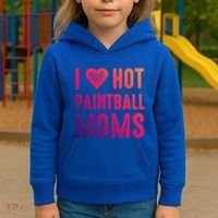 I Love Hot Paintball Moms Gift Kids Hoodie thumb 3