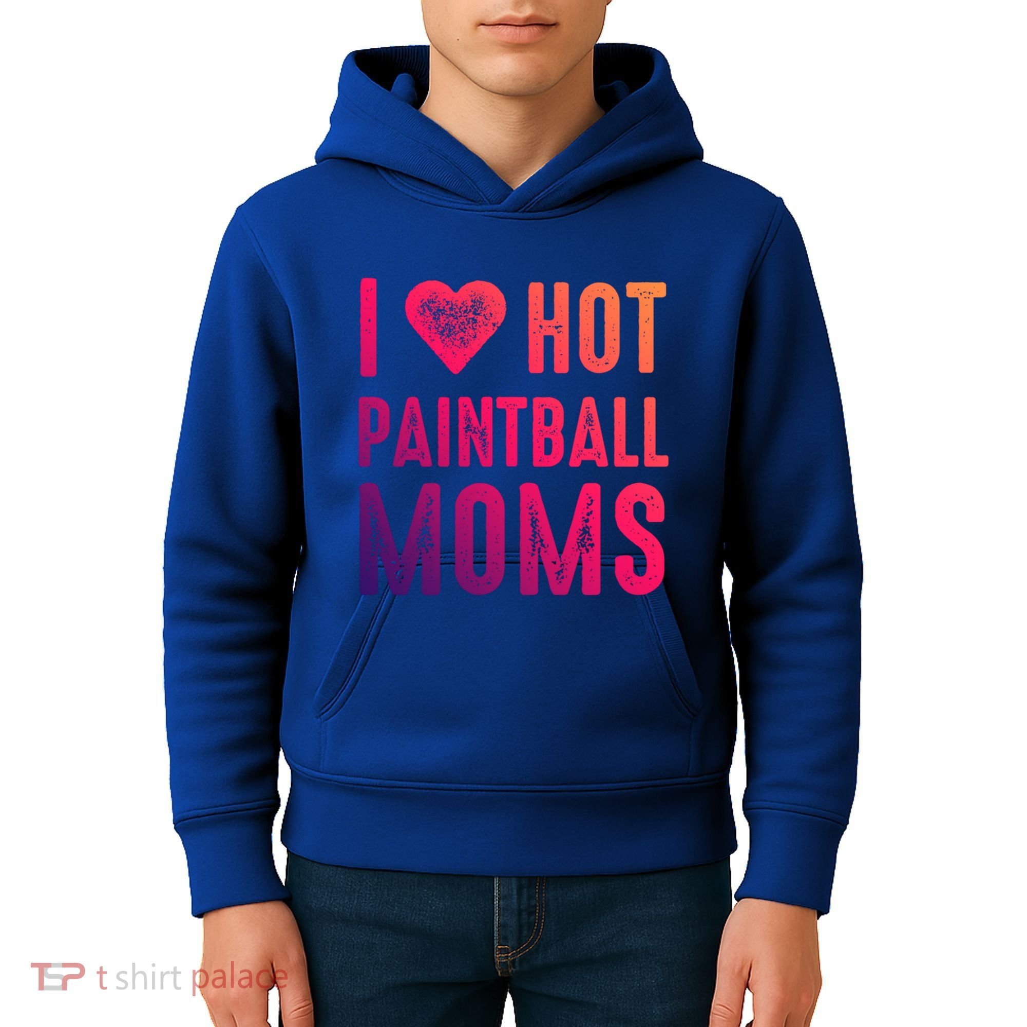 I Love Hot Paintball Moms Gift Kids Hoodie
