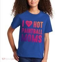 I Love Hot Paintball Moms Gift Kids T-Shirt thumb 2