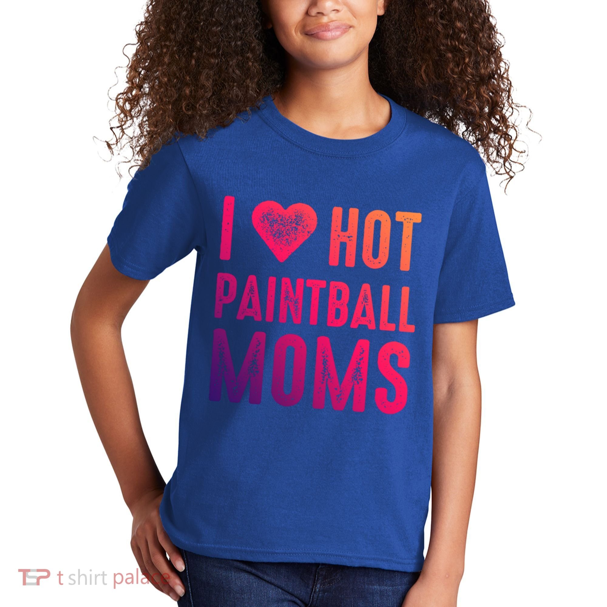 I Love Hot Paintball Moms Gift Kids T-Shirt