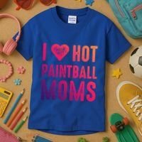 I Love Hot Paintball Moms Gift Kids T-Shirt thumb 3
