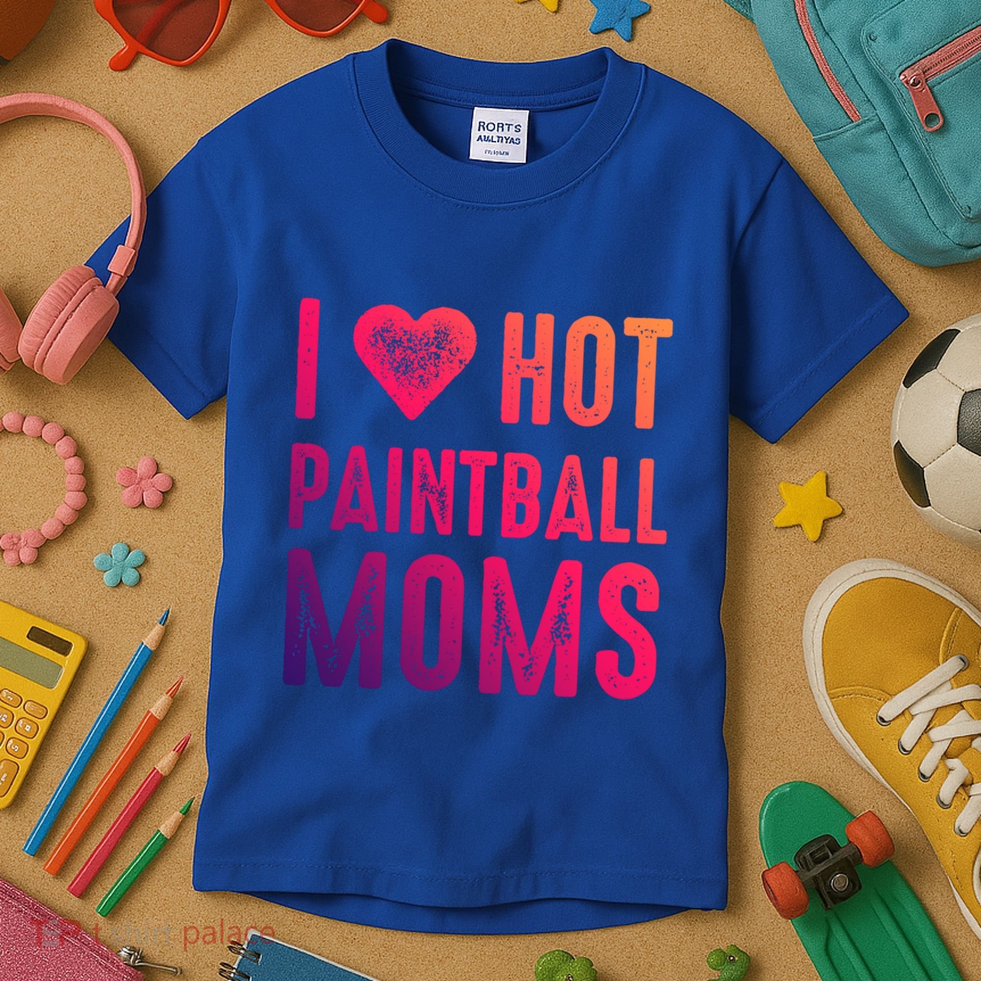 I Love Hot Paintball Moms Gift Kids T-Shirt