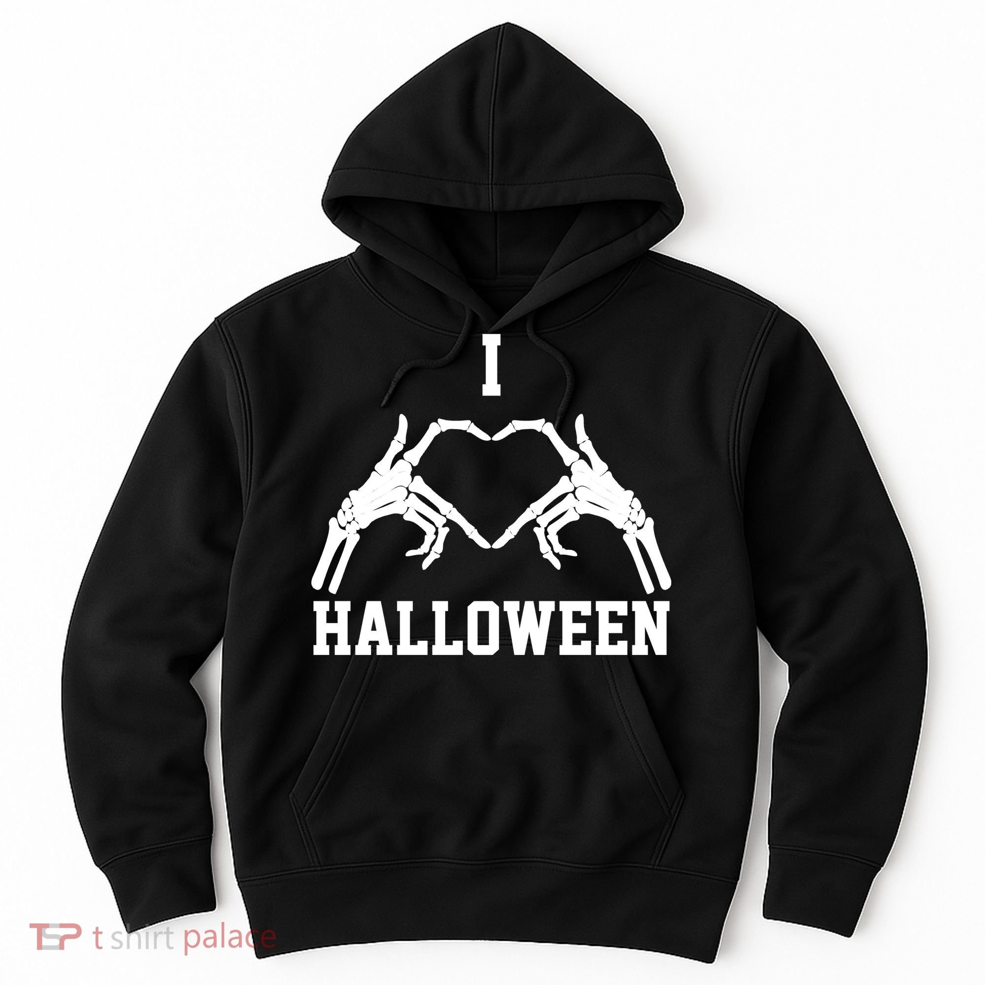 I Love Halloween Skeleton Heart Hoodie