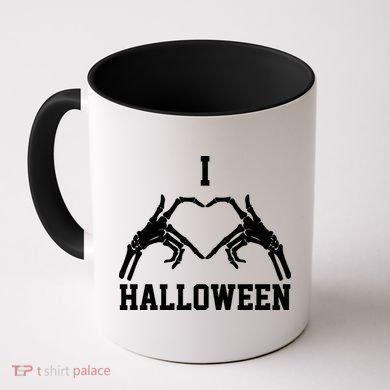 I Love Halloween Skeleton Heart Coffee Mug