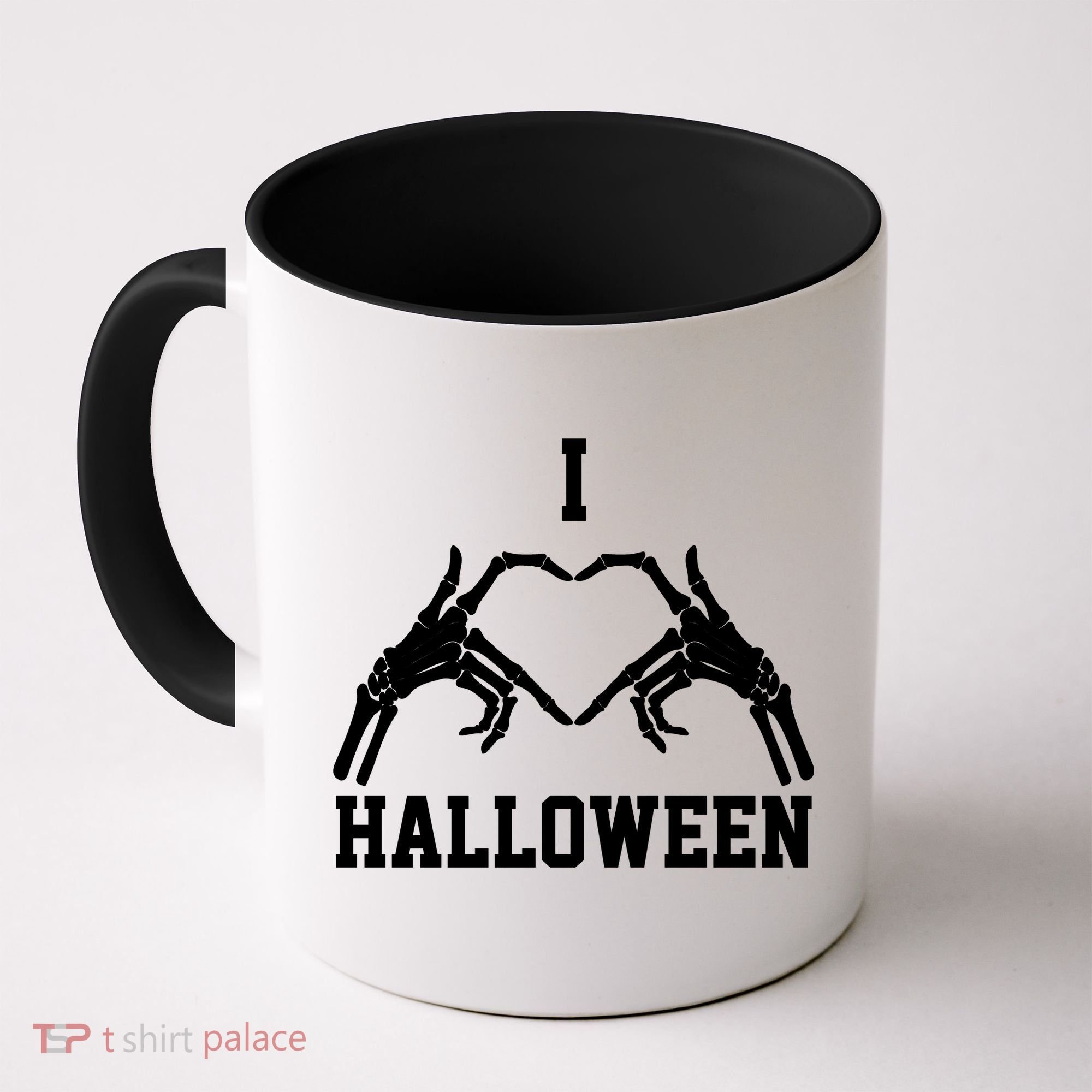 I Love Halloween Skeleton Heart Coffee Mug