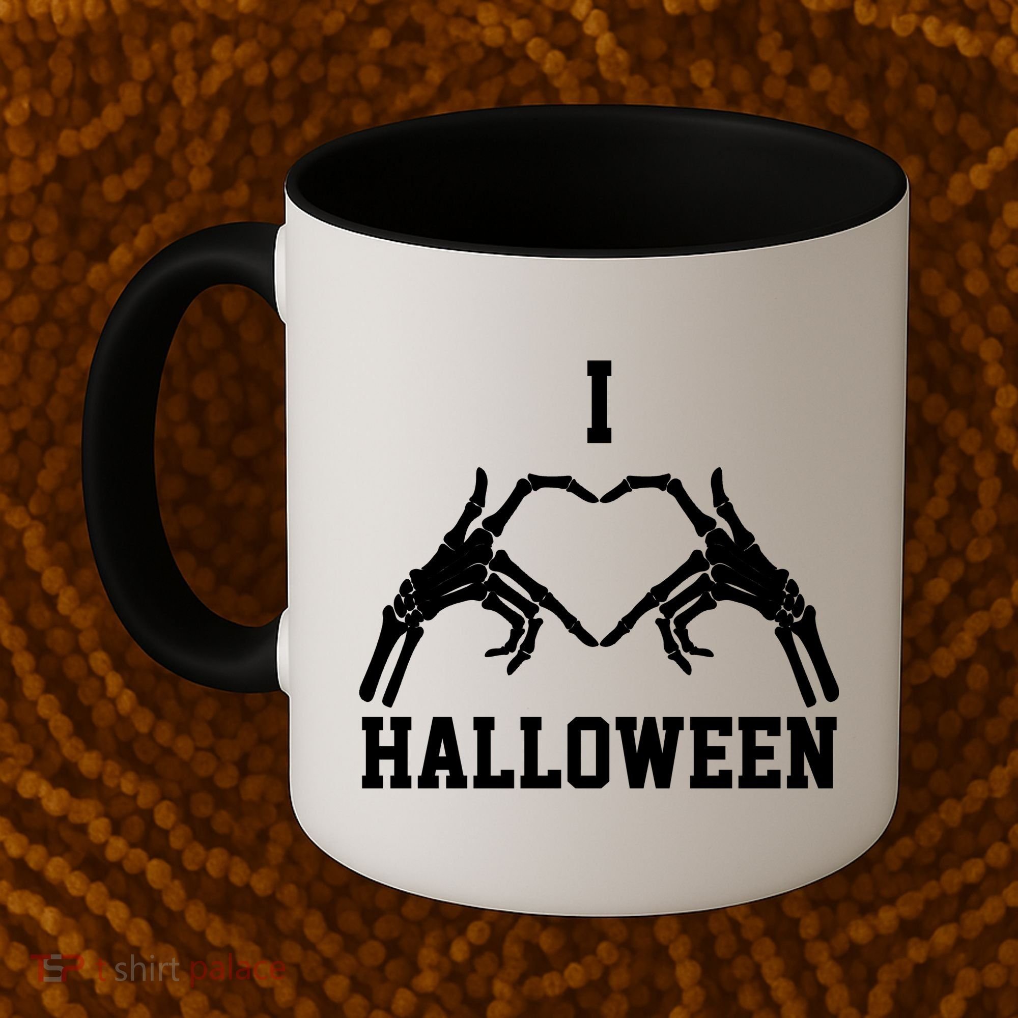 I Love Halloween Skeleton Heart Coffee Mug