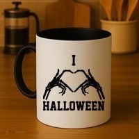 I Love Halloween Skeleton Heart Coffee Mug thumb 4