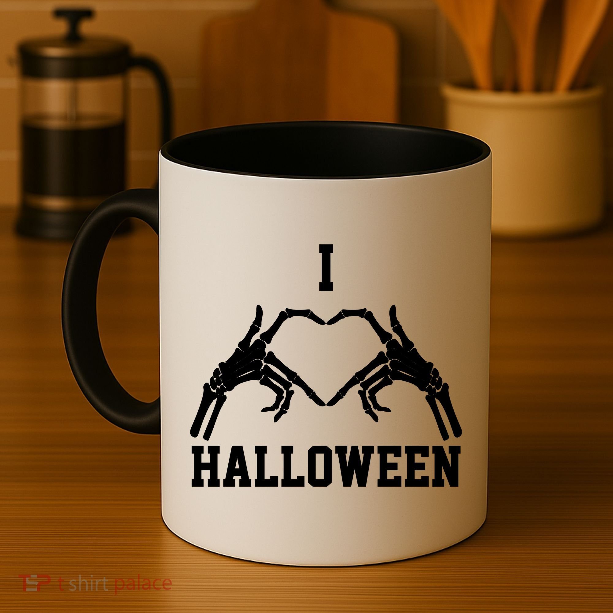 I Love Halloween Skeleton Heart Coffee Mug