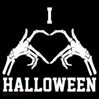 I Love Halloween Skeleton Heart Women's Hoodie thumb 2