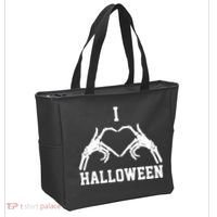 I Love Halloween Skeleton Heart Tote Bag thumb 2