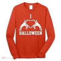 I Love Halloween Skeleton Heart Long Sleeve Shirt thumb 0