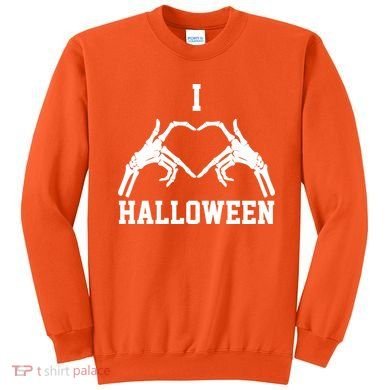 I Love Halloween Skeleton Heart Sweatshirt