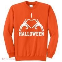 I Love Halloween Skeleton Heart Sweatshirt thumb 0