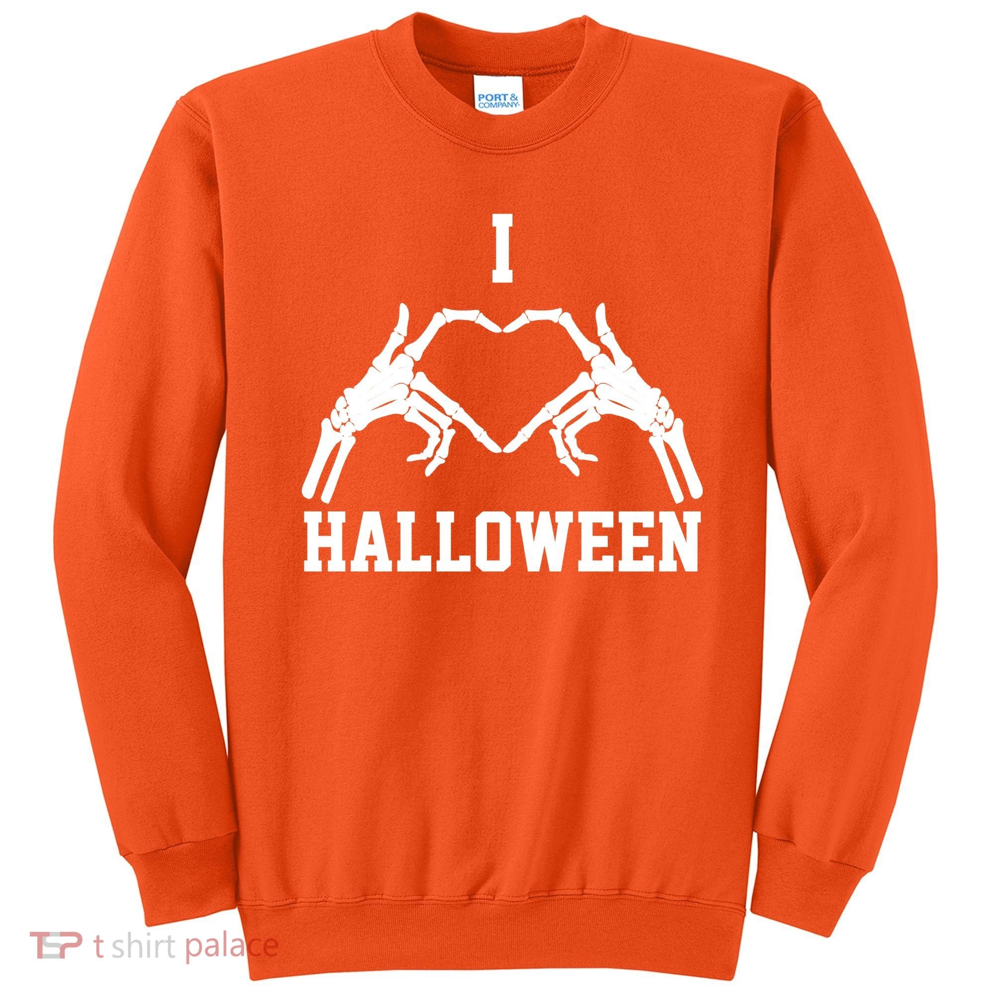 I Love Halloween Skeleton Heart Sweatshirt