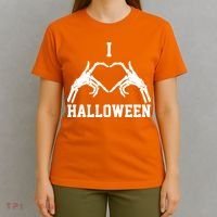 I Love Halloween Skeleton Heart T-Shirt thumb 4
