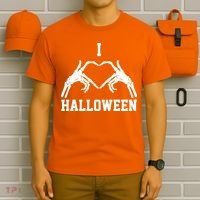 I Love Halloween Skeleton Heart T-Shirt thumb 6