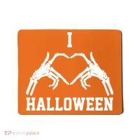 I Love Halloween Skeleton Heart Mousepad thumb 0