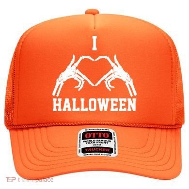 I Love Halloween Skeleton Heart Hat