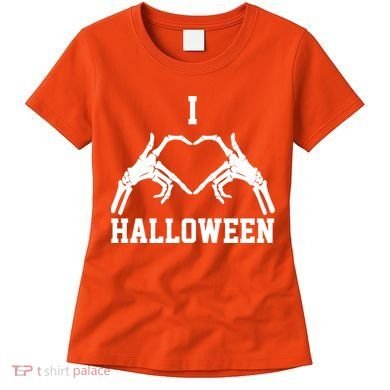 I Love Halloween Skeleton Heart Women's T-Shirt