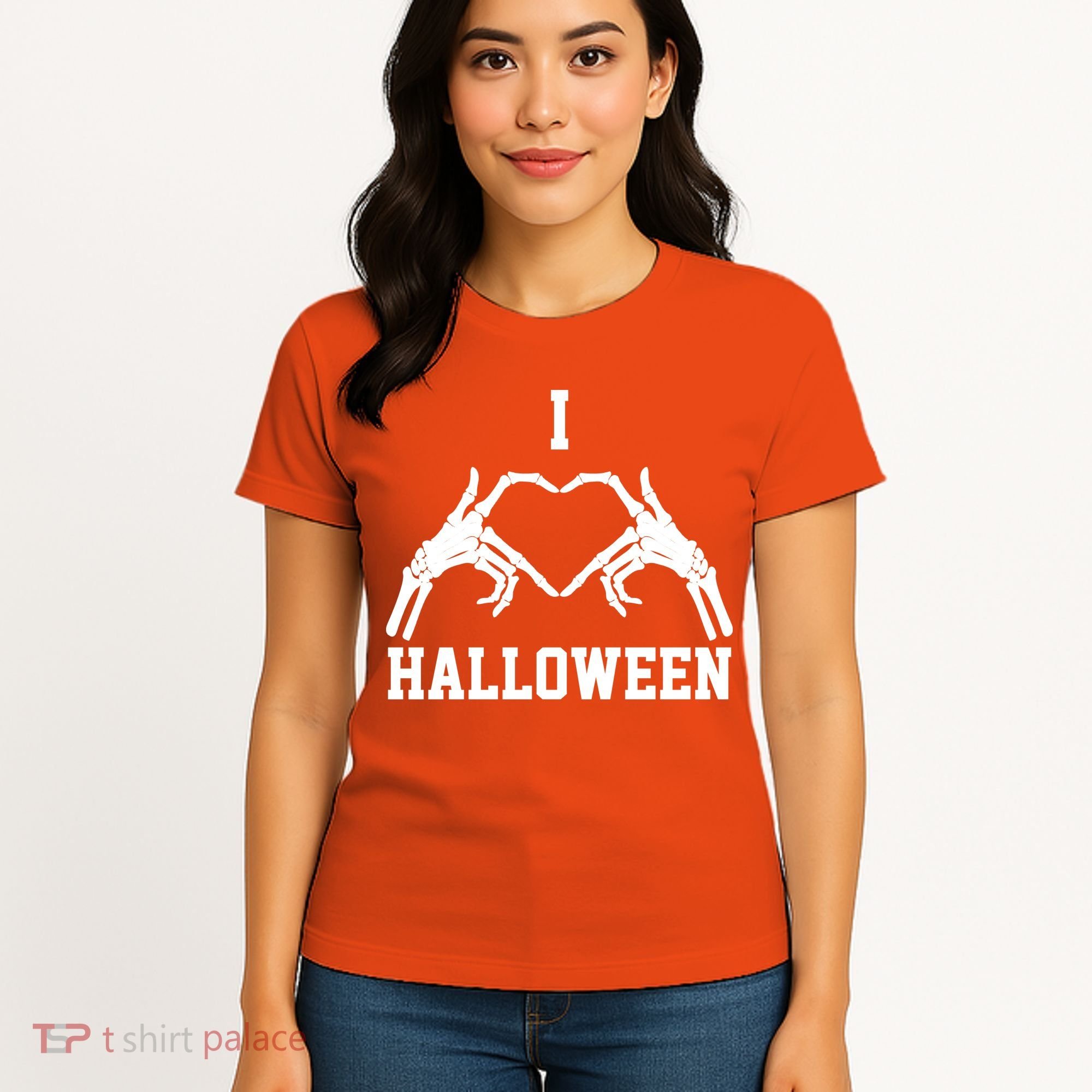 I Love Halloween Skeleton Heart Women's T-Shirt