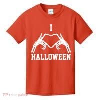 I Love Halloween Skeleton Heart Kids T-Shirt thumb 0