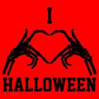 I Love Halloween Skeleton Heart Santa Hat thumb 1