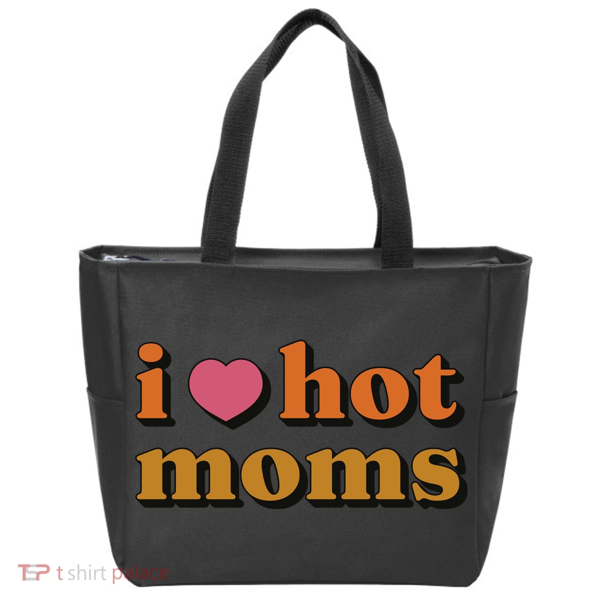 I Love Hot Moms Retro Tote Bag