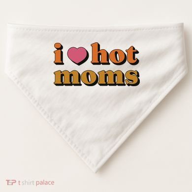 I Love Hot Moms Retro USA-Made Doggie Bandana