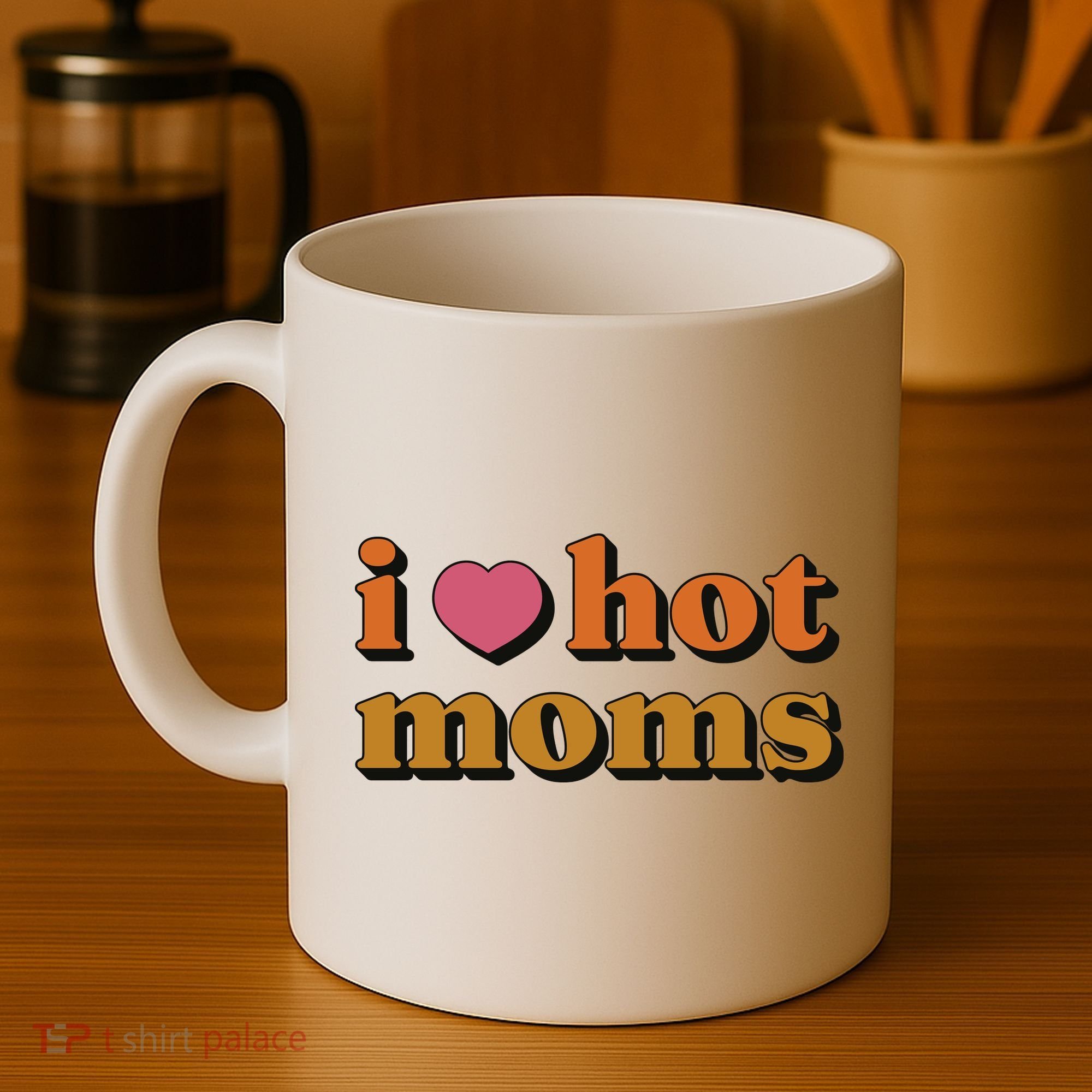 I Love Hot Moms Retro Coffee Mug