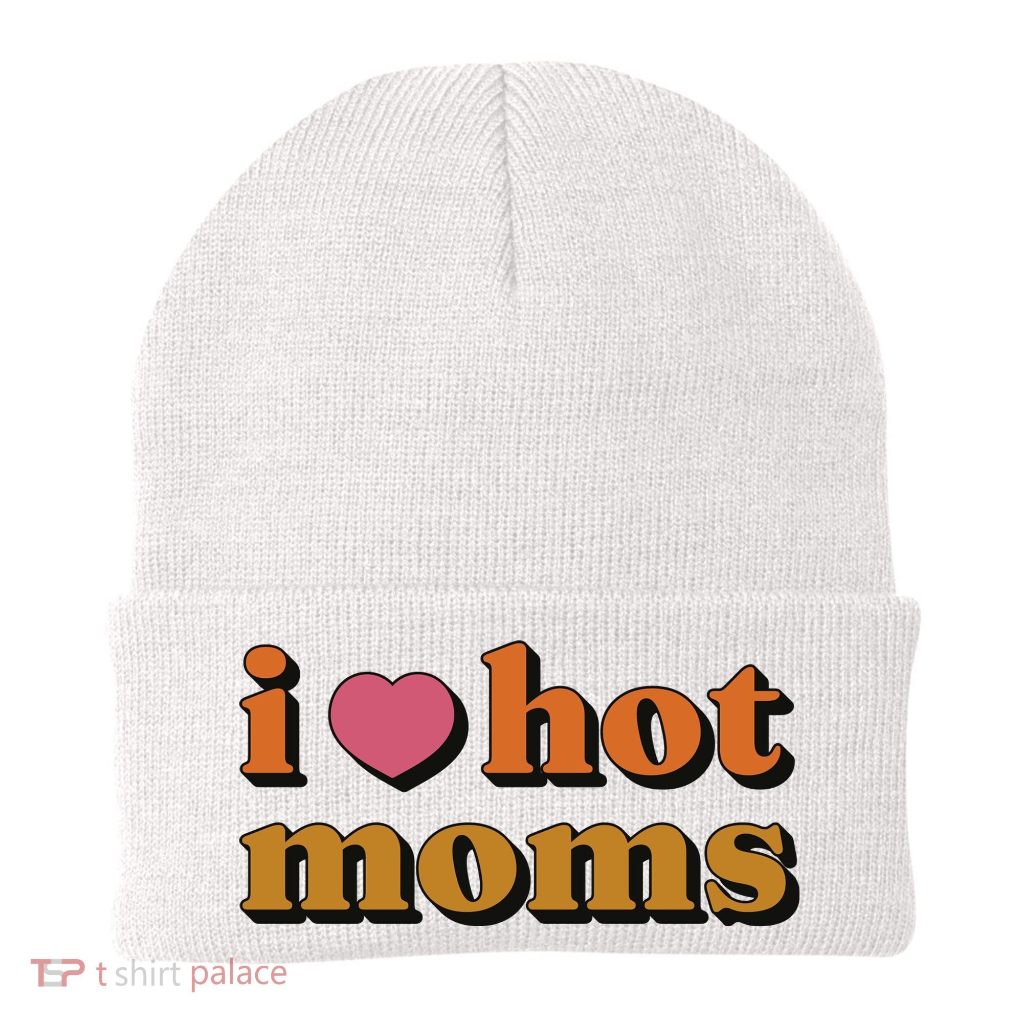 I Love Hot Moms Retro Beanie