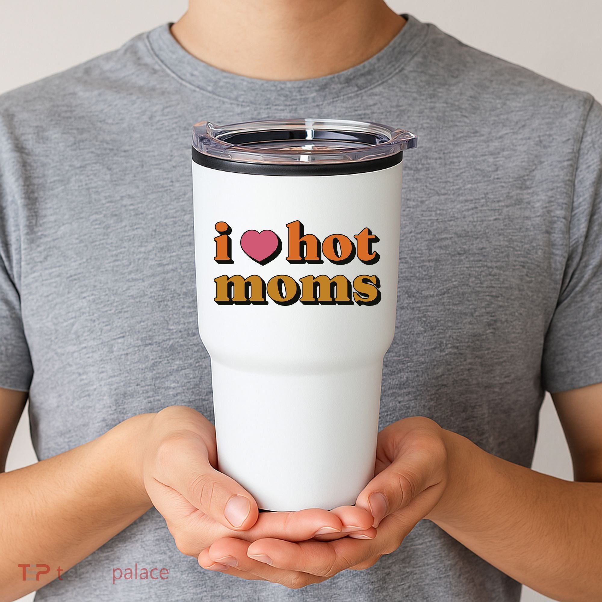 I Love Hot Moms Retro Tumbler